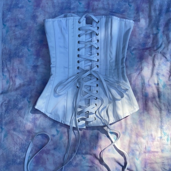 ⛅️[ Corset Story ] Classic Long White Waist Taming Corset - Picture 6 of 13